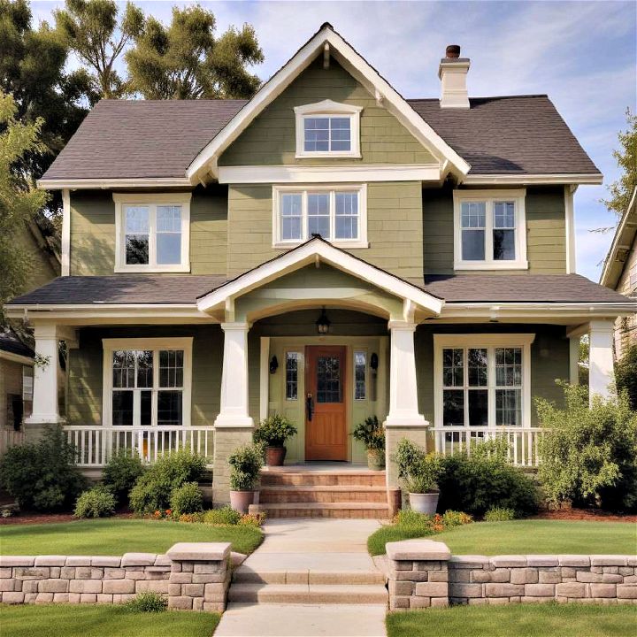 elegance olive green exterior house paint