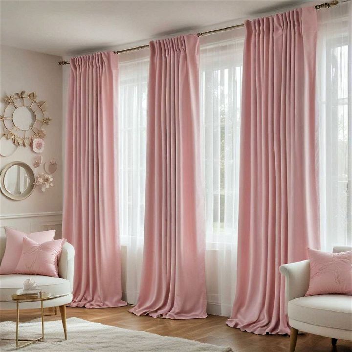 elegance pink curtain for room