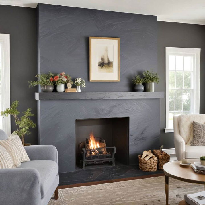 elegance slate blue fireplace