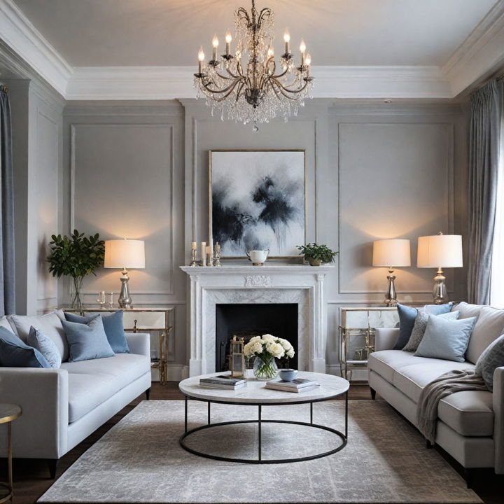 elegant and sleek monochromatic living room