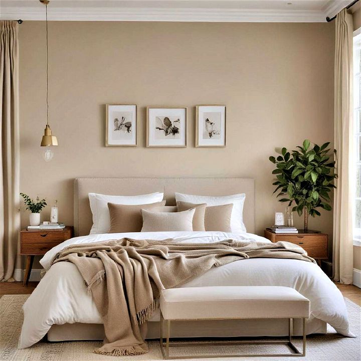 elegant beige wall for bedroom