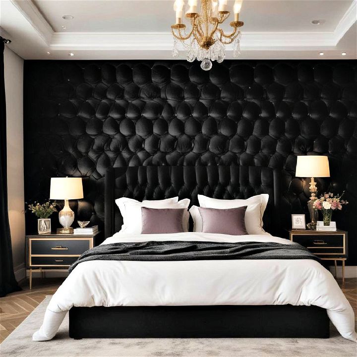 elegant black velvet upholstery