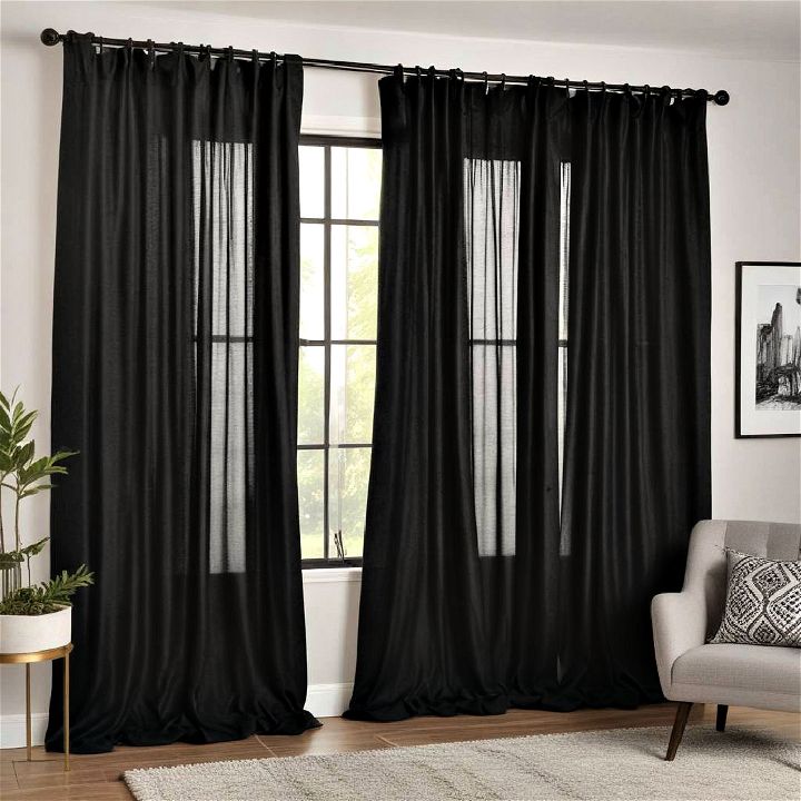elegant black window curtains