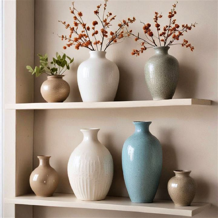 elegant ceramic vases shelves