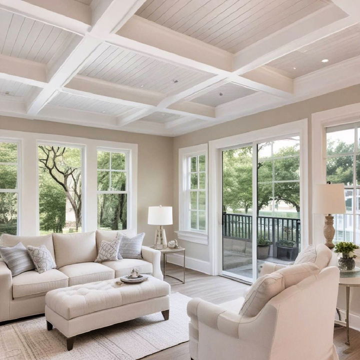 elegant coffered tray ceiling