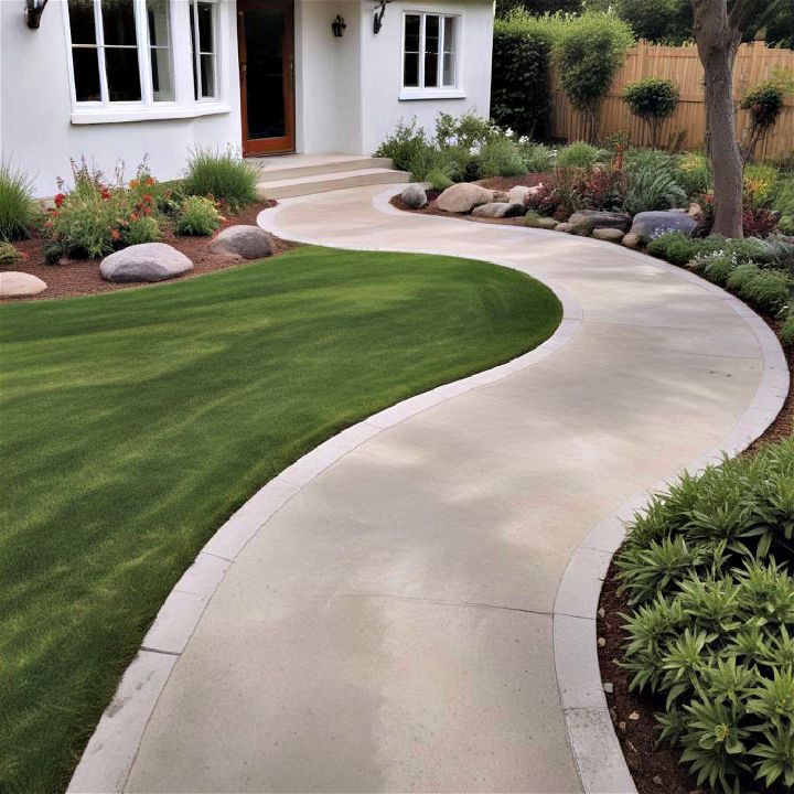 elegant curved concrete paths