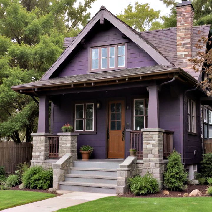 elegant deep plum craftsman house