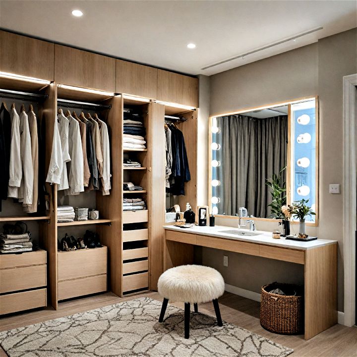 elegant dressing area for a luxury bedroom