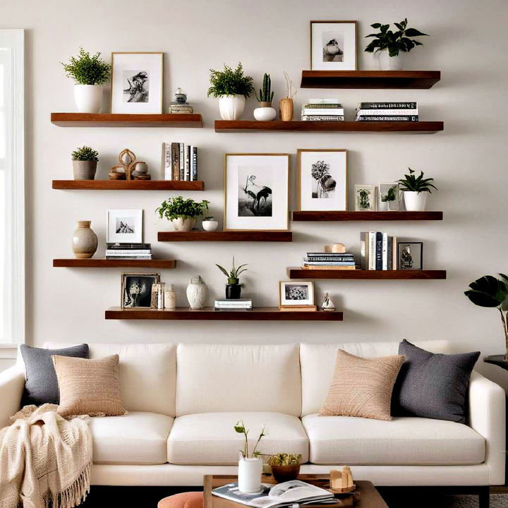 elegant floating shelves