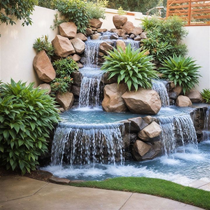 elegant fountain waterfall for backyard