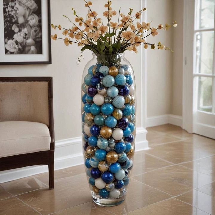 elegant glass marbles vase