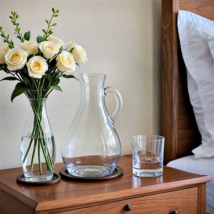 elegant guest room water carafe