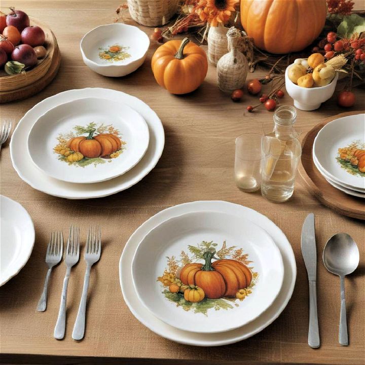 elegant harvest themed tableware