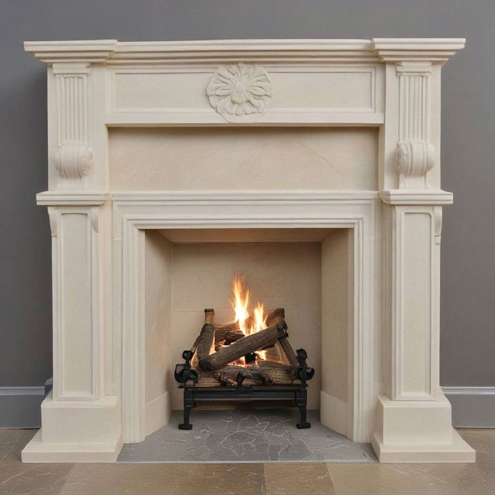 elegant ivory fireplace