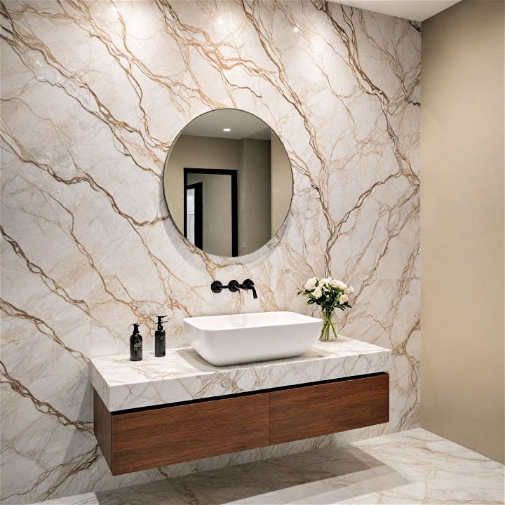 elegant marble accent wall for bathroom