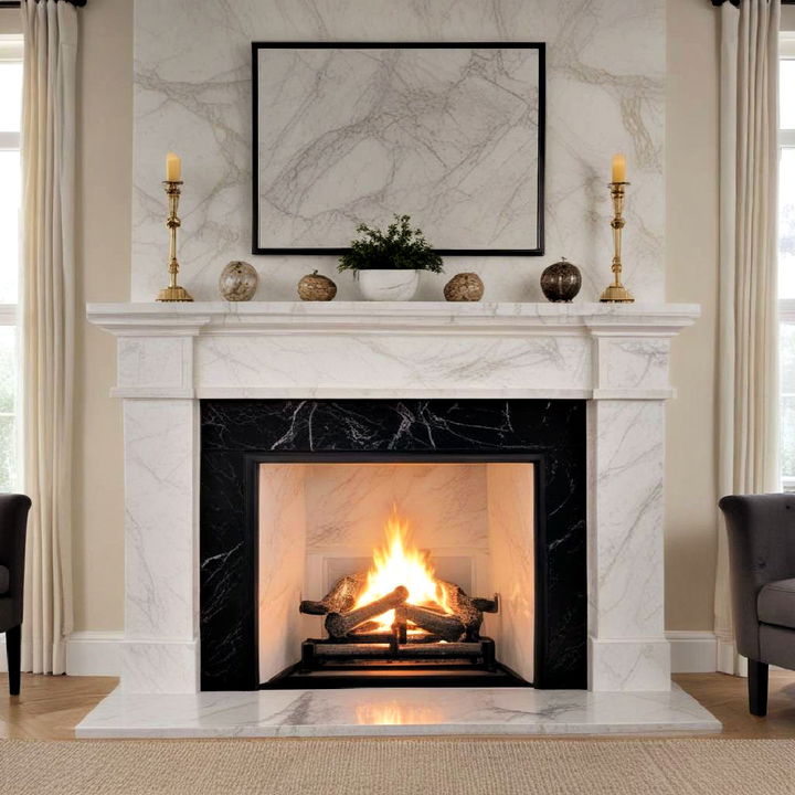 elegant marble fireplace surround