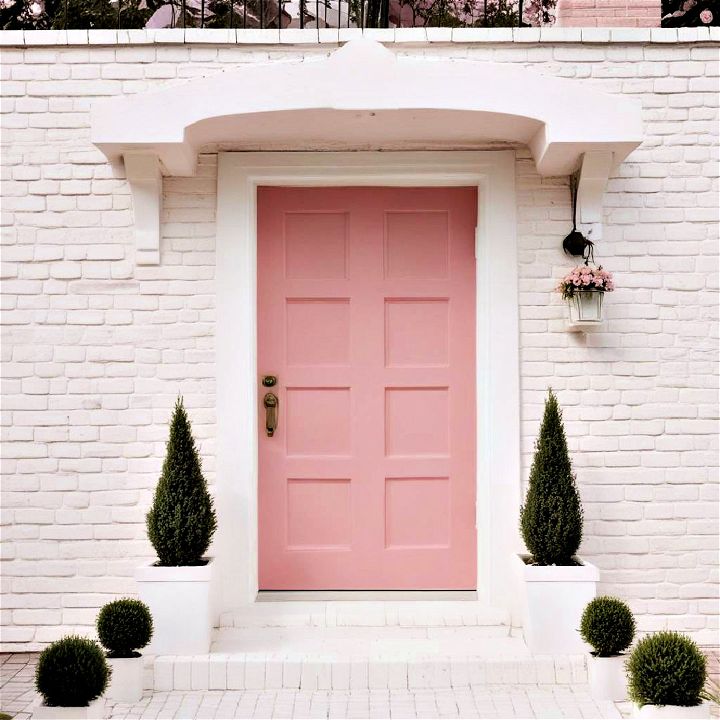 elegant mauve pink with white brick