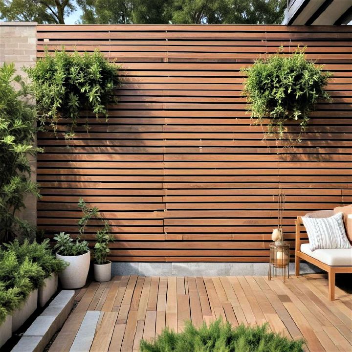 elegant outdoor wood slat wall