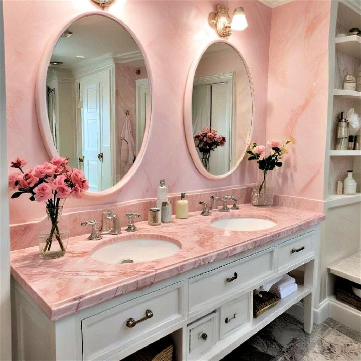 elegant pink marble countertop