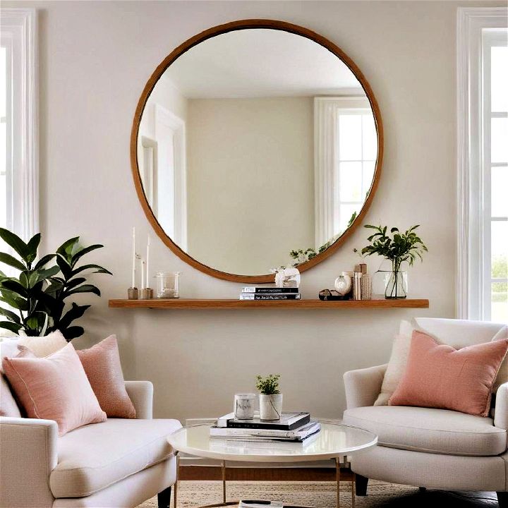elegant round mirror for living room