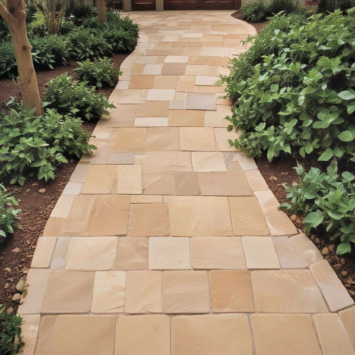 elegant sandstone pavers walkway