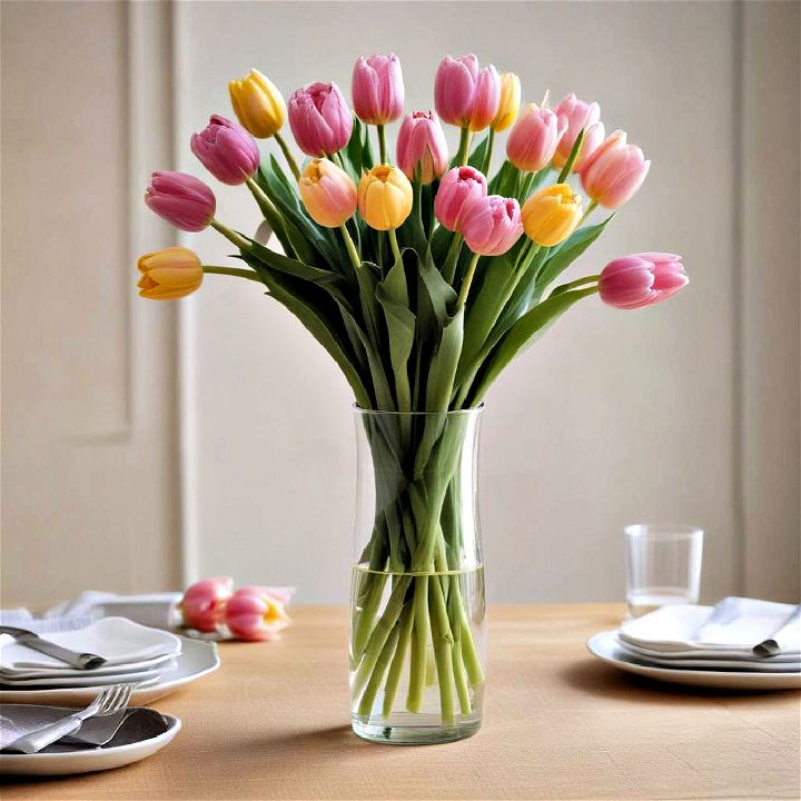 elegant tulip vase centerpiece