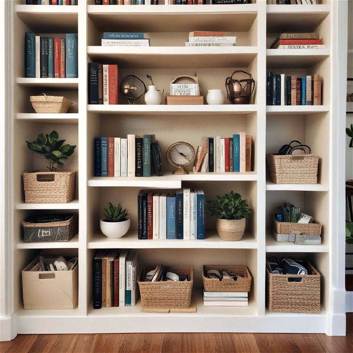 empty spaces for bookshelf organization
