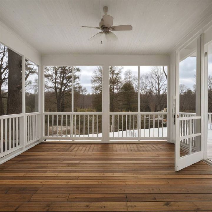 enclosed wooden deck