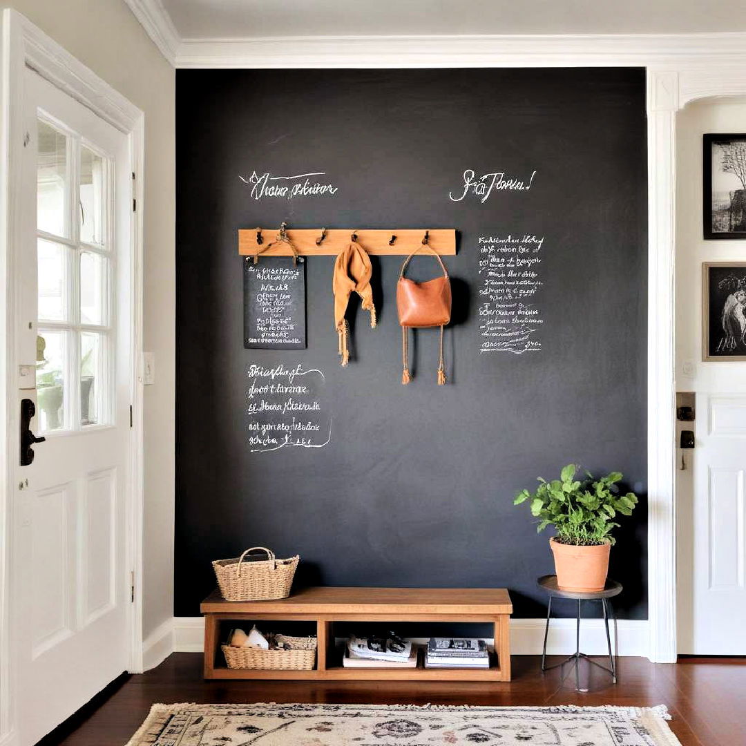 entryway chalkboard wall