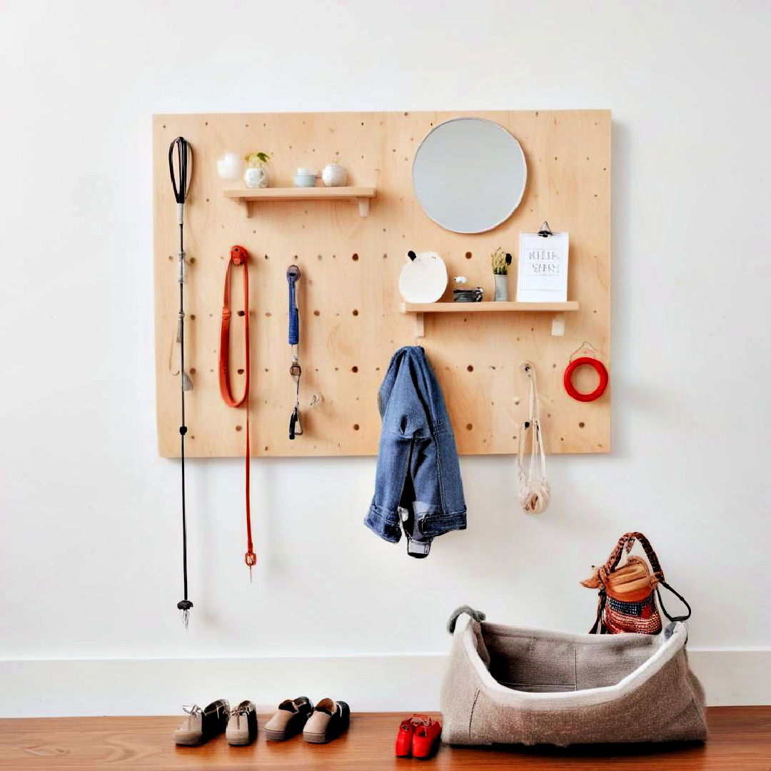 entryway pegboard