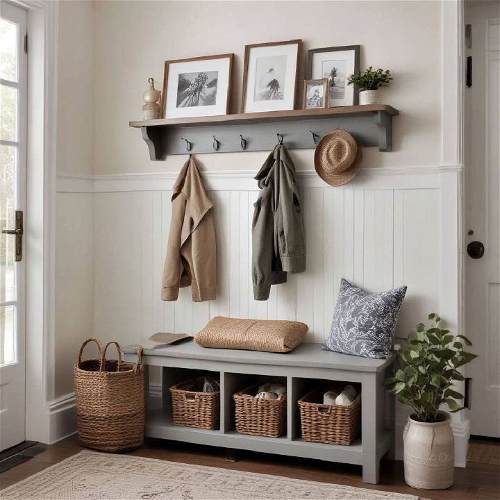 entryway table for small mudroom