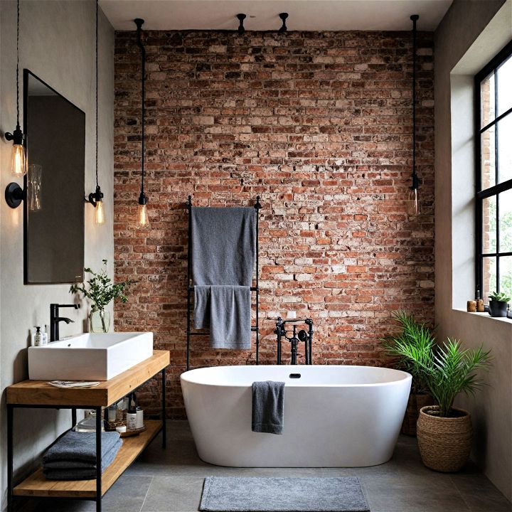 exposed brick accent wall for urban edge