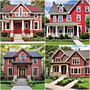 exterior red house color schemes