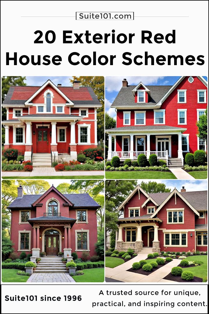 exterior red house color schemes to copy