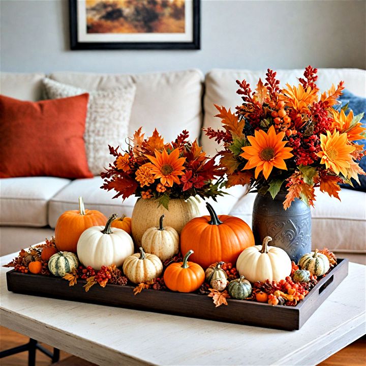 eye catching fall themed centerpiece
