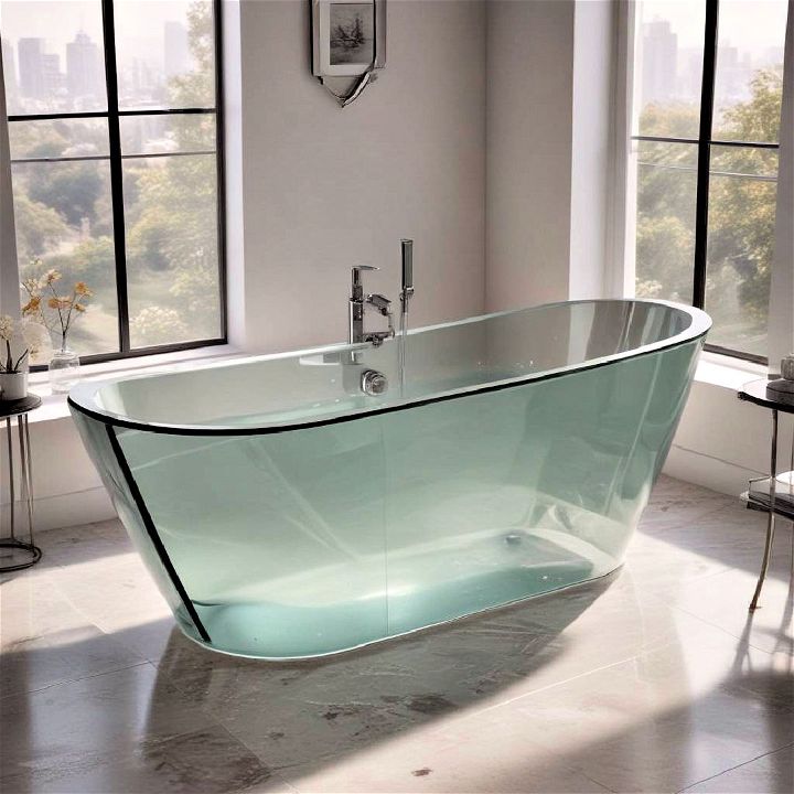 eye catching glass bathtub