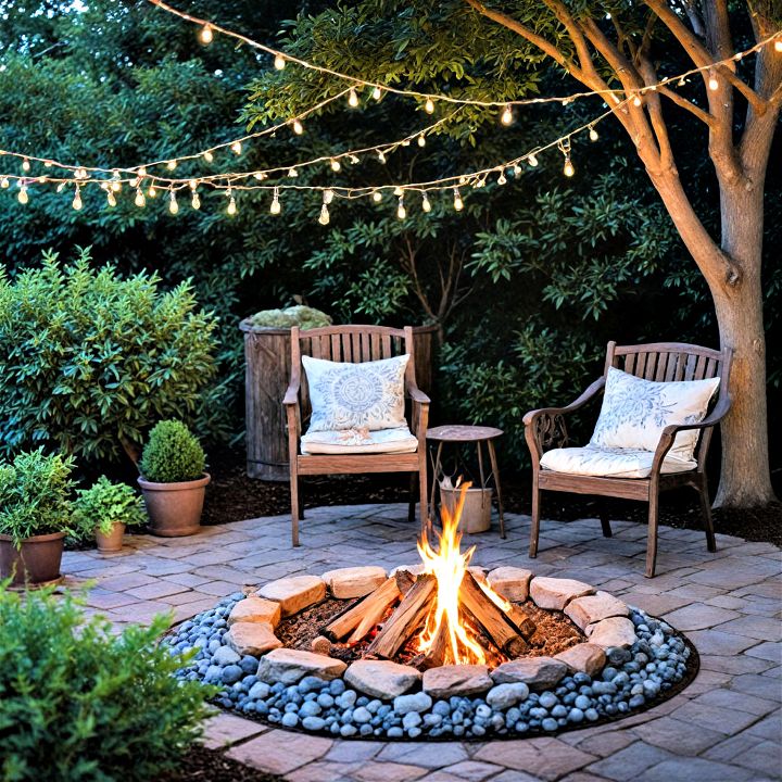 fairy lights for firepit area