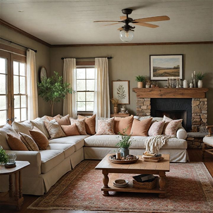 farmhouse comfort sunken living room