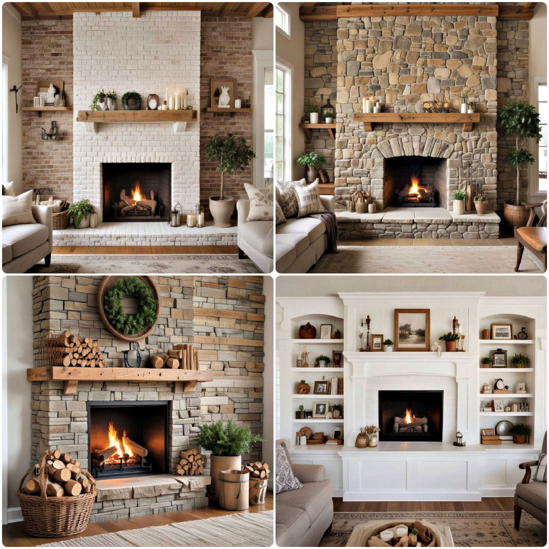 25 Farmhouse Fireplace Ideas for a Timeless Look