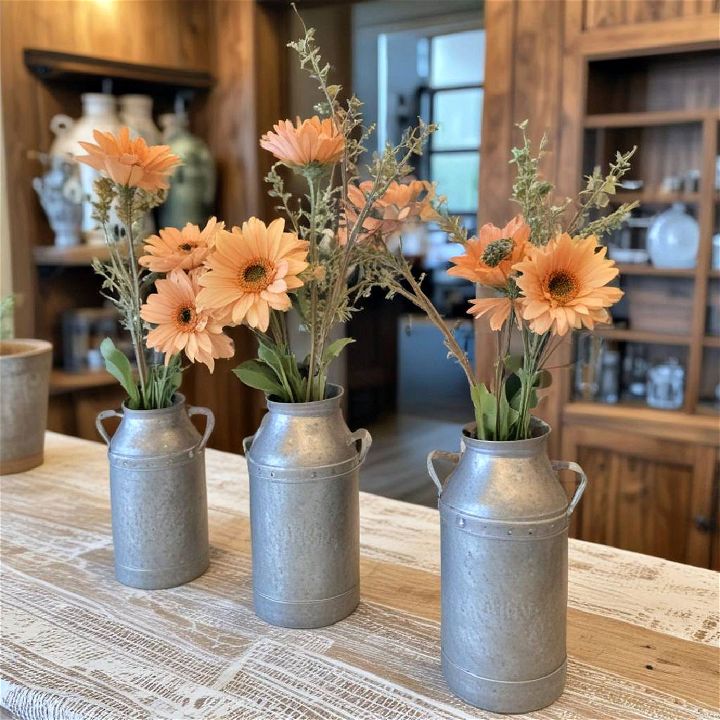 farmhouse galvanized metal vases