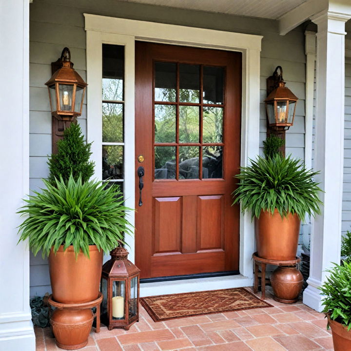 farmhouse porch with copper accents