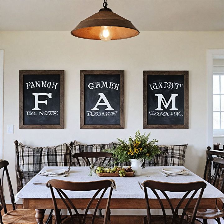 farmhouse signage for dining room