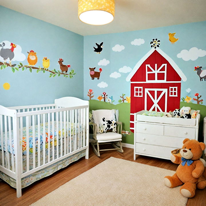 farmyard fun themed nursery room