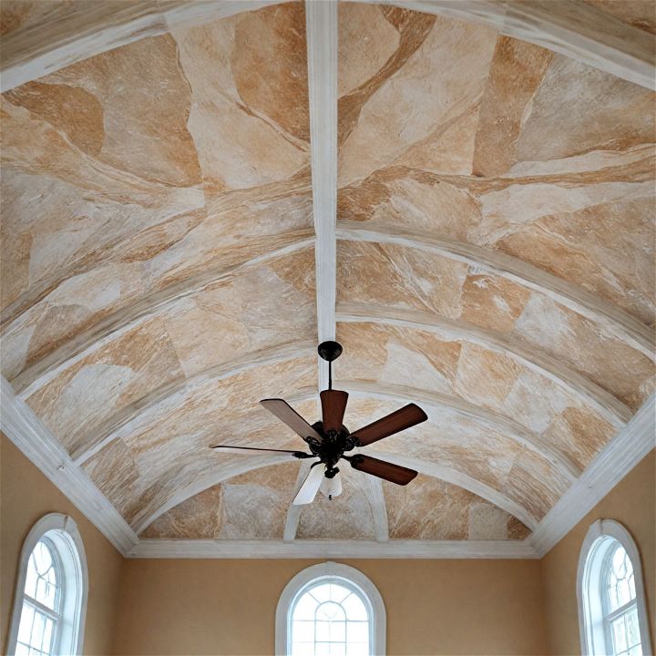 faux marble ceiling to create a high end look