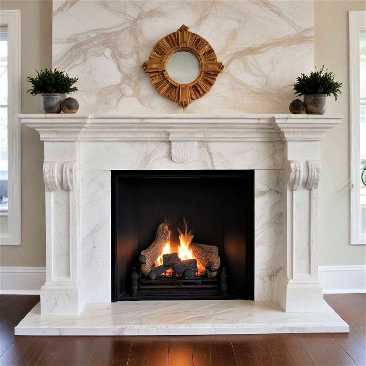 faux marble fireplace idea