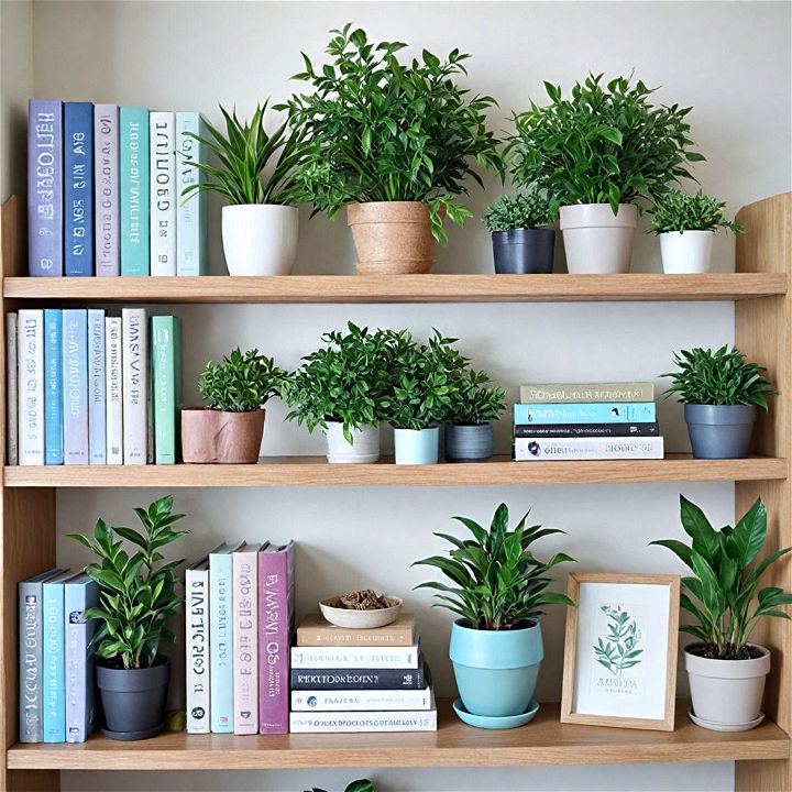 faux plants for shelf decor