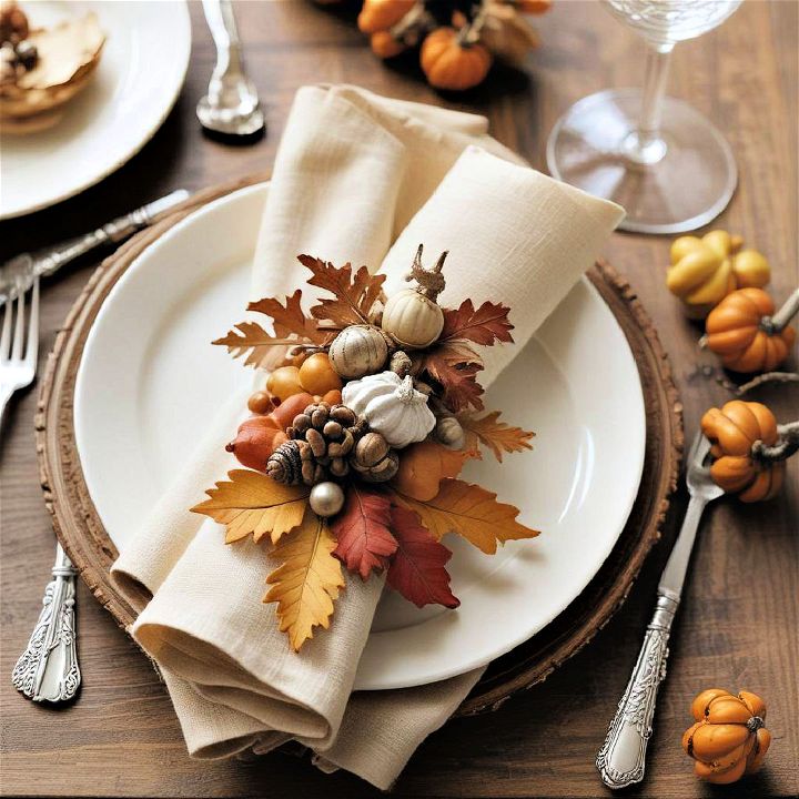 festive napkin rings for thanksgiving table