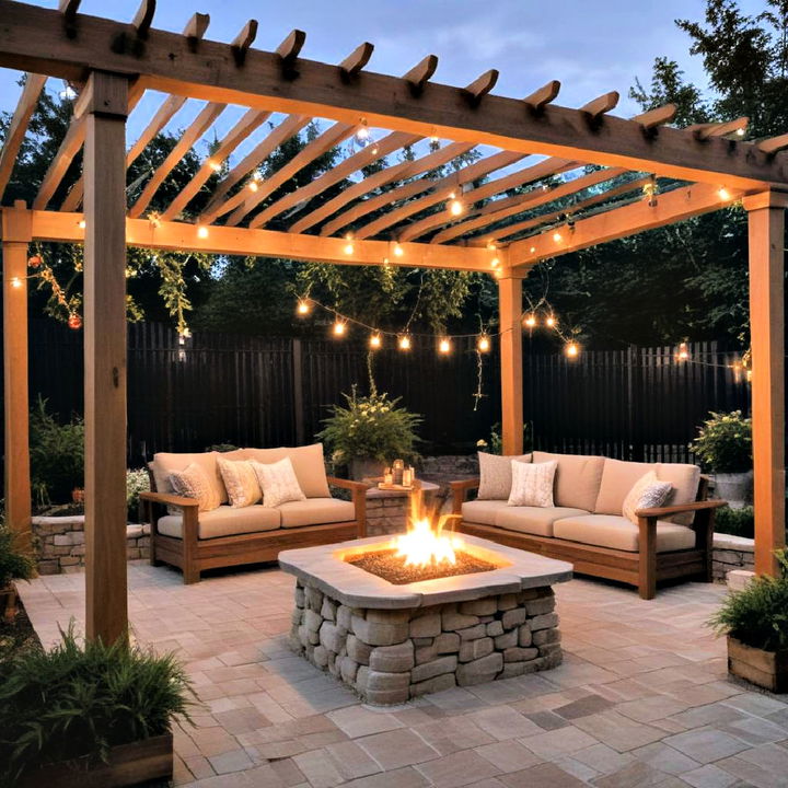 fire pit lighting for a cozy ambiance