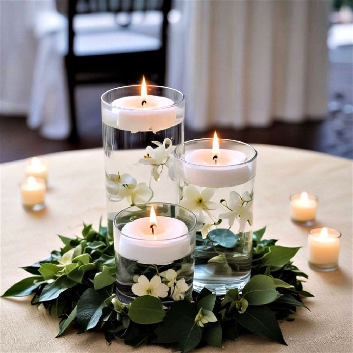 floating candle display centerpiece