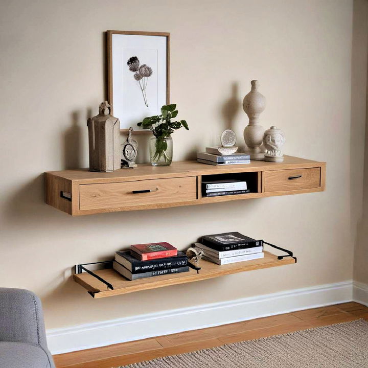 floating drawer shelves for living room